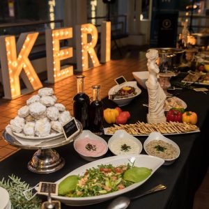 greek summer event food table