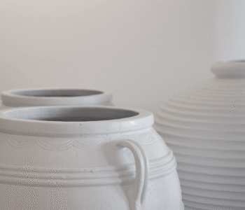 white pots
